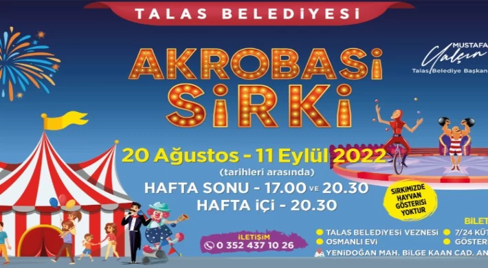 Kayseri Talas’ta sirk heyecanı