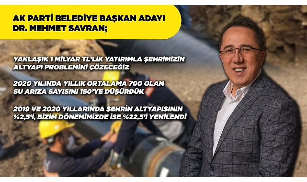 AK Parti Nevşehir Belediye Başkan Adayı Dr. Mehmet Savran, yaklaşık 1 Milyar TL’lik yeni bir yatırım yapacaklarının müjdesini verdi