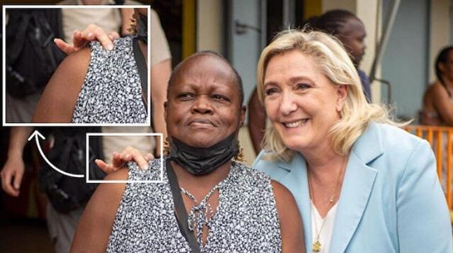 Skandal fotoğraf! İslam düşmanı Fransız aday Marine Le Pen ırkçılığını böyle ilan etti